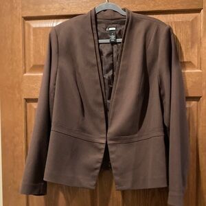 Chocolate brown Lane Bryant collarless blazer - size 20